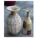 2 Designed Ceramic/Clay Vases