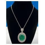Platinum, Colombian Emerald & Diamond Necklace