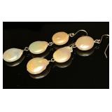 Sterling Silver Dangle Pearl Earrings
