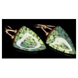 Gold Tone Triangle Earrings
