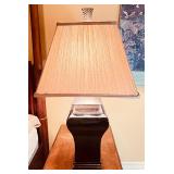 VTG Table Lamp Black Lacquered Base & Shade.
