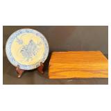 Unique Hinged Box Vtg Japan Quail & Millet Plate