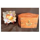 Porcelain Trinket Dish & Wooden Keepsake Box