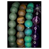4 Natural Stone Stretch Bracelets