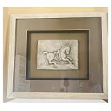 Framed VTG Plaque Tang Dynasty Horse