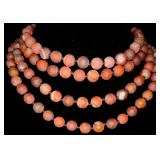 Hand-made Red Dragon Vein Agate Beaded Necklace