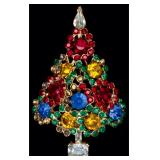 Beautiful Vintage Multi-Color Christmas Brooch Pin
