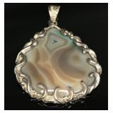 Sterling Silver Agate Stone Pendant