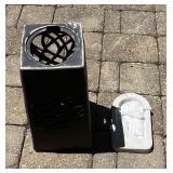Ceramic Lattice Style Plant Stand, King/Cat Stone