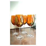 4 Pier 1 Amberina Wine Glasses