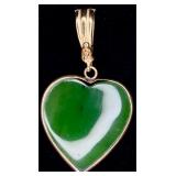 14K Yellow Gold Jade Pendant