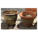 Tan Ceramic Pot and Terracotta Pot