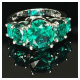 Sterling Silver Emerald Ring