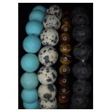 4 Natural Stone Stretch Bracelets
