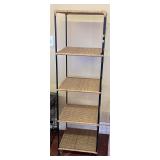 Wicker/Wrought Iron 5 Tier Standing Shelf