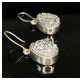 Sterling Silver Sparkling Druzy Geodes
