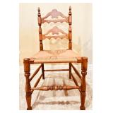 Vintage Maple Chair w/Hand-woven Rush Seat