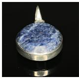 950 SS Blue Sodalite & Onyx Gemstone Pendant
