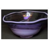 Hand-Blown Glass Handkerchief Bowl Vase
