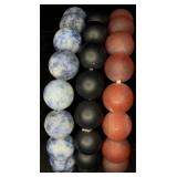 3 Natural Stone Stretch Bracelets