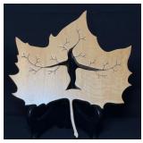 VTG Hand-carved Wooden Maple Leaf Art Piece