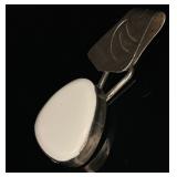 Sterling Silver Pendant with White Stone