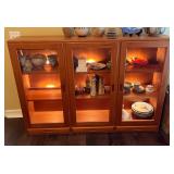 Vintage Oak Curio Cabinet w/Lighting