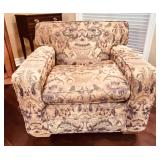 Vintage Club Chair with Floral Tapestry Fabric