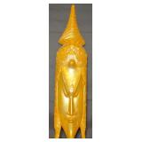 Hand-carved Gold-toned Wooden Mask Wall Piece