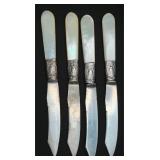 4 Holmes & Edward Sterling Bolster Fruit Knives
