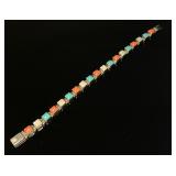 950 Sterling Bracelet w/Multi Color Stones