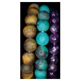 3 Natural Stone Stretch Bracelets