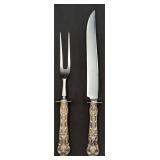 Watson Sterling Handle Knife & Fork Carving Set