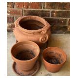 3 Terracotta Flower Pots