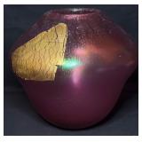 VTG 1993 Robert Eickhut Stretch Glass Volcano Vase