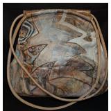 VTG Jane Yoo Hand-Painted Leather Art Sling Bag