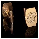 14K Gold Cuff Links w/ Fancy Design Engraving