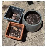 Glazed Ceramic Pot, Square Terracotta Pot