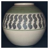 Green & White Ceramic Pottery Vase