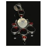 Sterling Silver Garnet Pendant