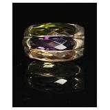 Sterling Silver  Multifaceted Stone Ring