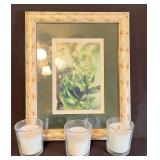 Beautiful Framed Photography & 3 Candles