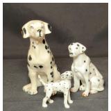 3 VTG Hand-made Dalmatian Figurines