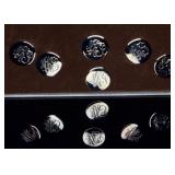 6 Gold Tone Buttons Engraved MKS