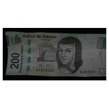 Banco De Mexico 200 Doscientos Pesos Bill
