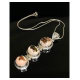 Sterling Silver Mosaic Opal Necklace