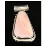 Sterling Silver Pink Stone Pendant