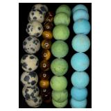 4 Natural Stone Stretch Bracelets
