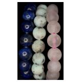 3 Natural Stone Stretch Bracelets