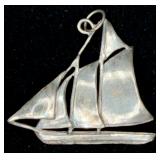 Sterling Silver Ship Pendant
